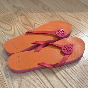 Tory Burch Orange and Pink Sandals
